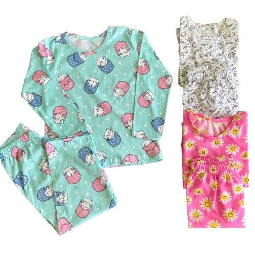 Kit sortido 3 Pijama Infantil Menina Longo