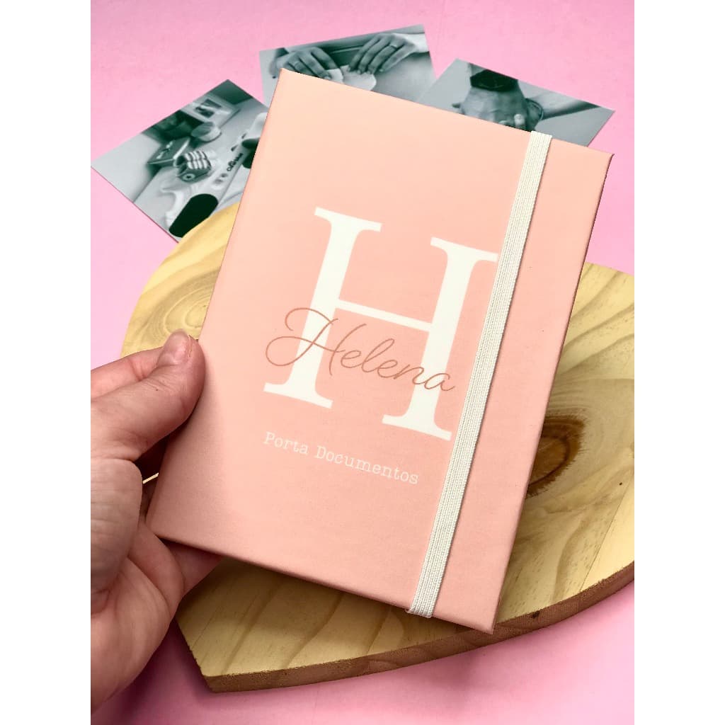 Porta Documentos Personalizado Minimalista Com Nome - Menina