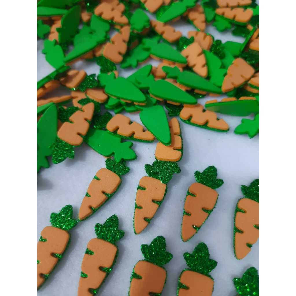 100 Aplique Cenoura Páscoa Enfeite Lacinho Pet Sem Adesivo