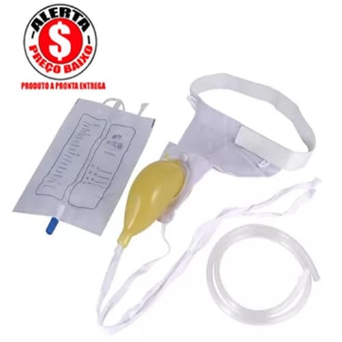 Coletor de Urina Com Bolsa Lavável Reutilizável Cadeirante Incontinência Para Homem Branco