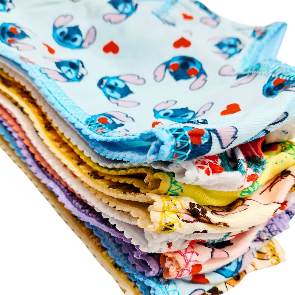 Kit 10 Calcinha Infantil Menina 100% Algodão Estampada