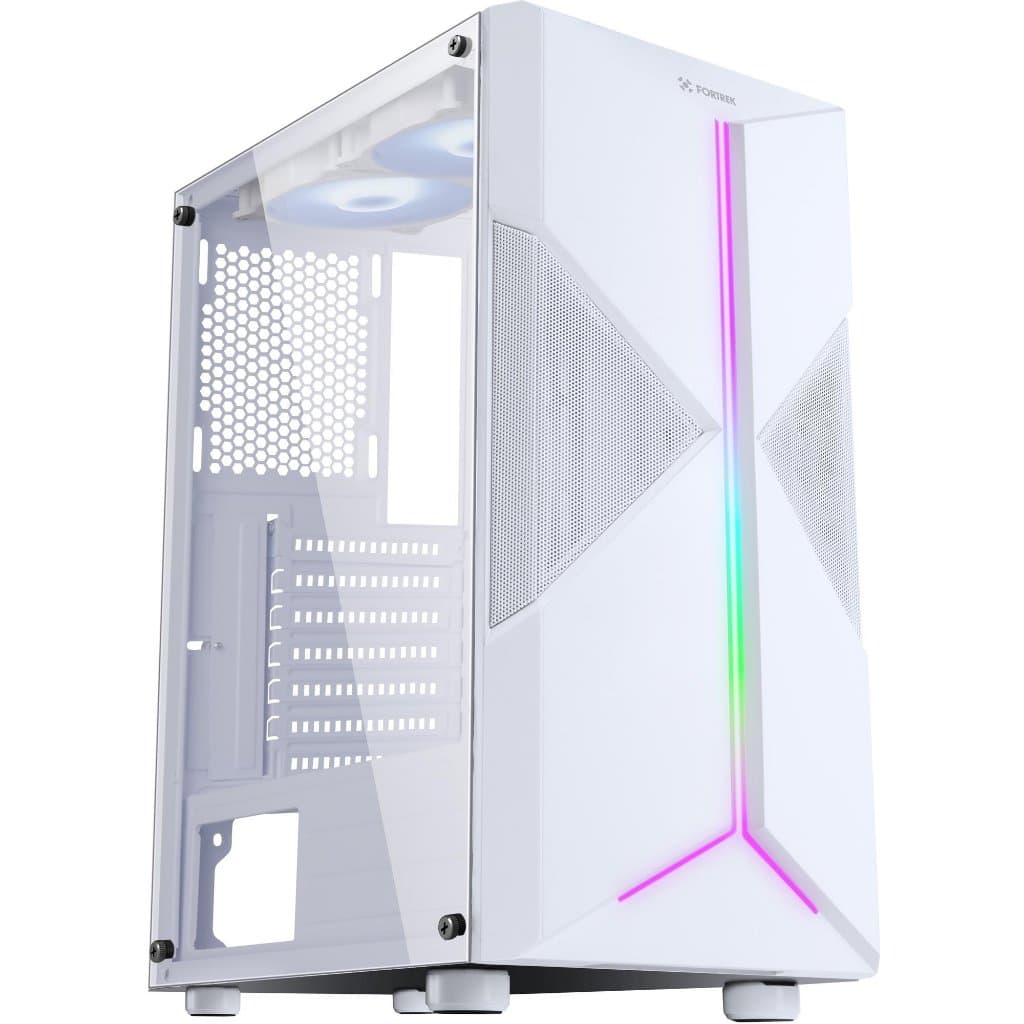 Gabinete Pc Gamer Holt Fortrek Rgb Lateral Transparente