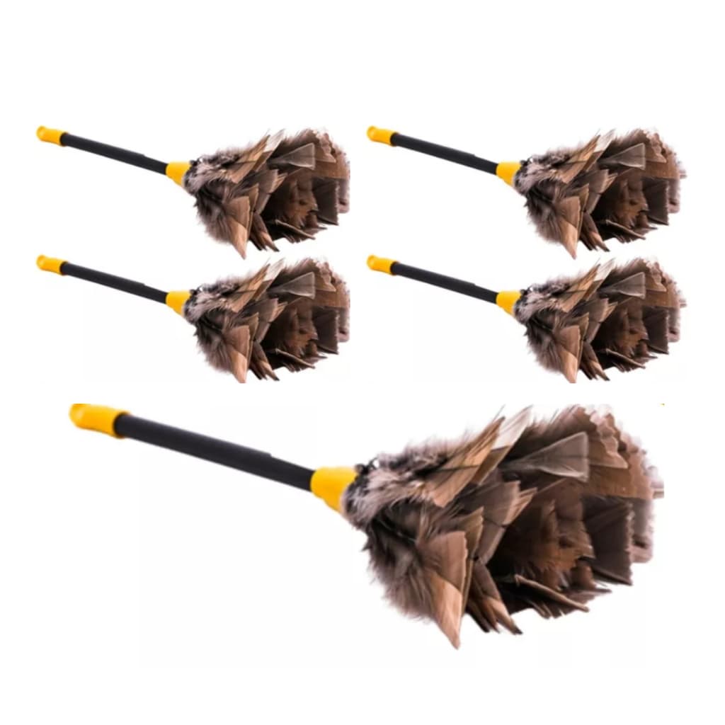 Kit 5 Espanadores Pó Pena 34 Cm Limpa Poeira Moveis Casa Color