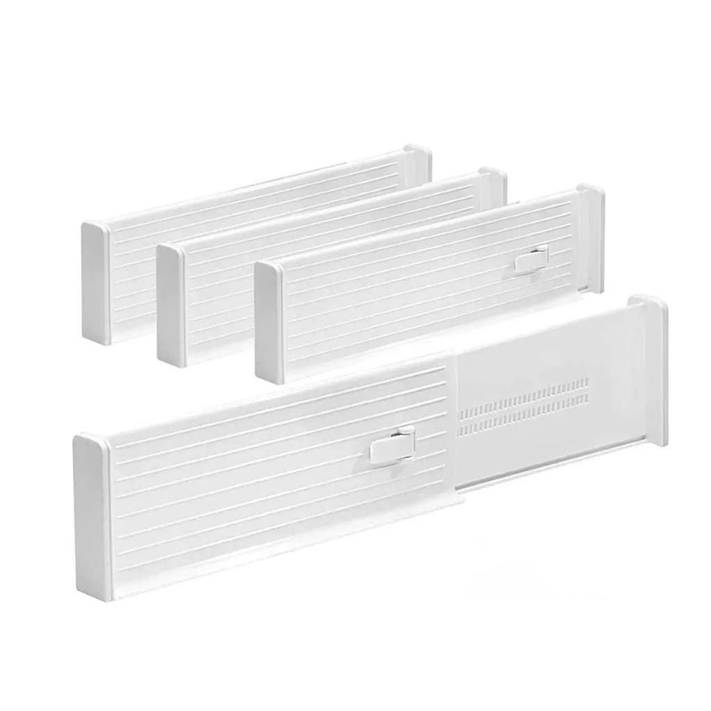 4x divisor de gaveta expansível transparente, ajustável, organizador de armazenamento, organizador de cozinha, 27-45 cm