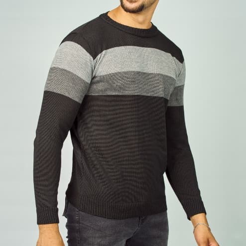 Blusa Masculina Lã Premium Inverno Listrada Malha Trico Suéter Listras Homem Frio 20156
