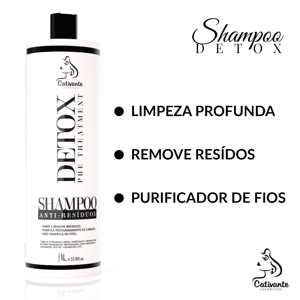 Shampoo Anti Residuo Detox Capilar Zero Metal 1L Cativante