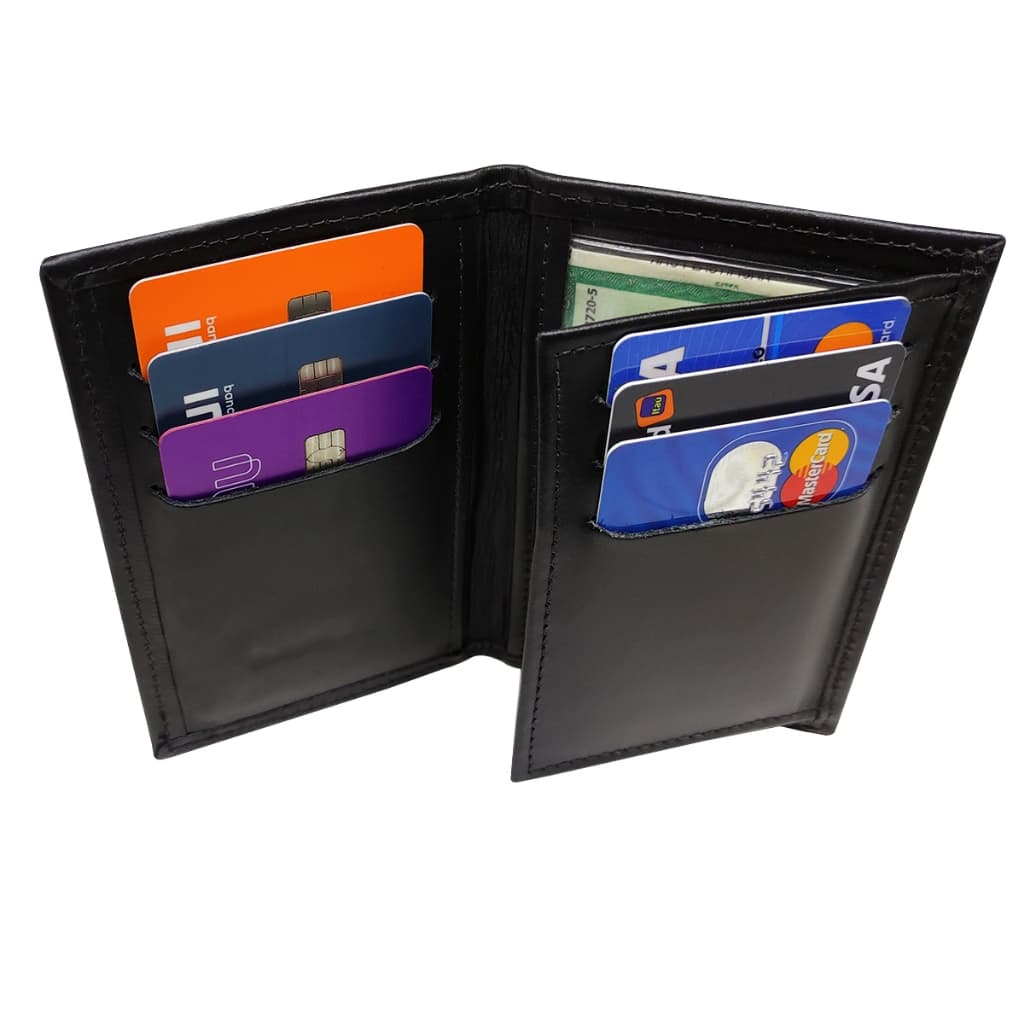 Carteira Masculina Porta Cartão Documento Couro P.U cabe RG CNH