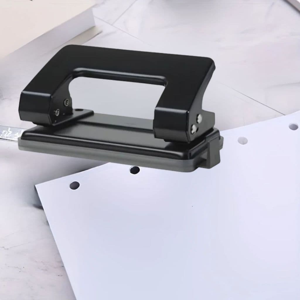 Perfurador Manual De Papel Furo Duplo Preto Até 10 Folhas Perfurador de Encadernação