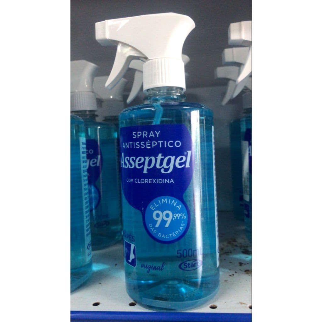 Asseptgel Antisséptico com Clorexidina 500ml Mãos e Pés