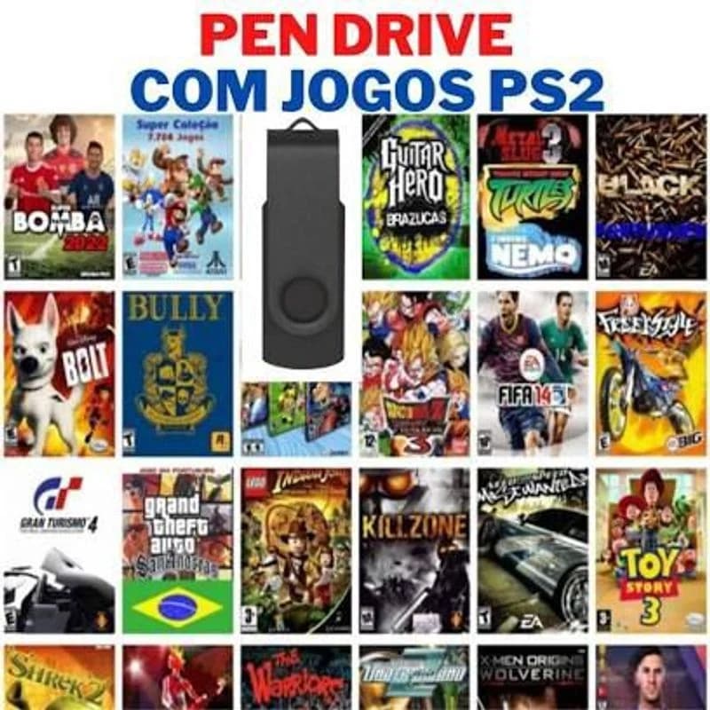 Pendrive OPL 64g Playstation 2 c/ mais de 2000 jogos