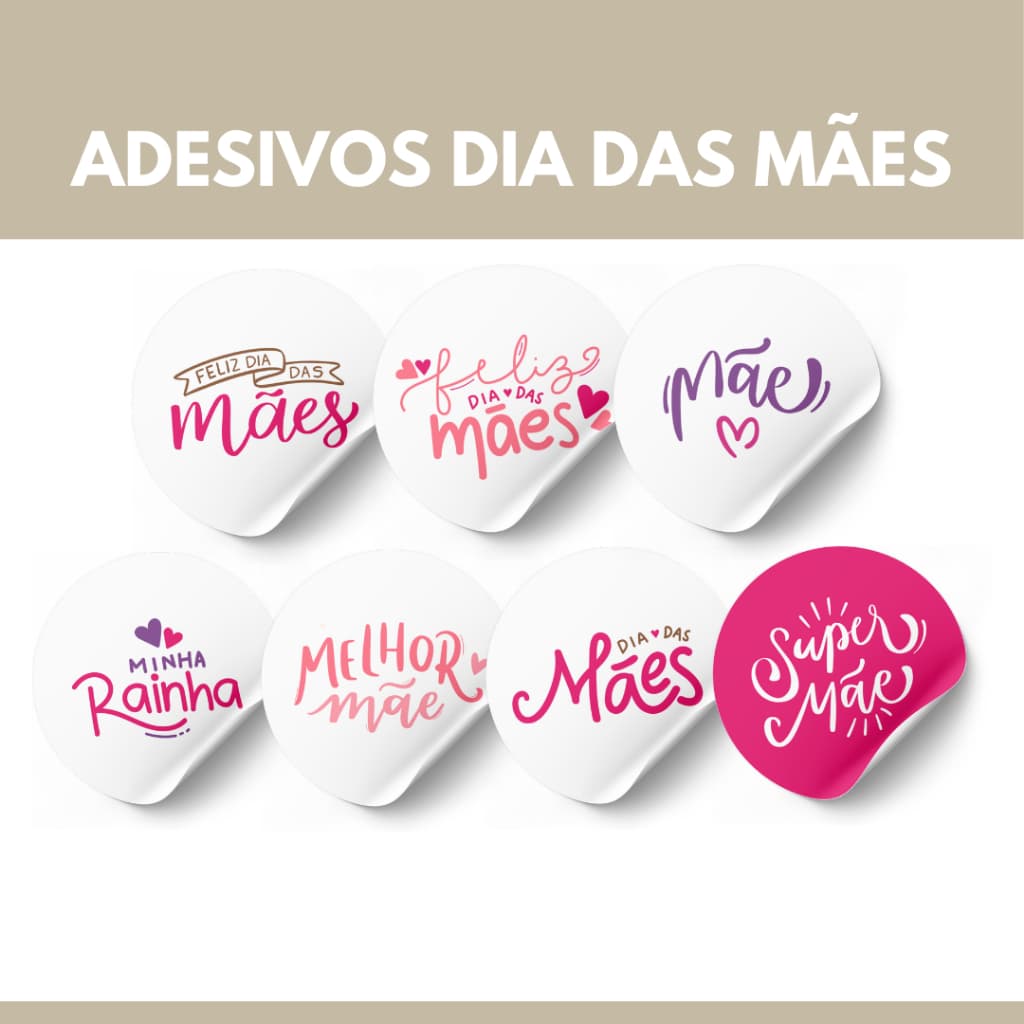 ADESIVO DIA DAS MÃES - 24 UNIDADES