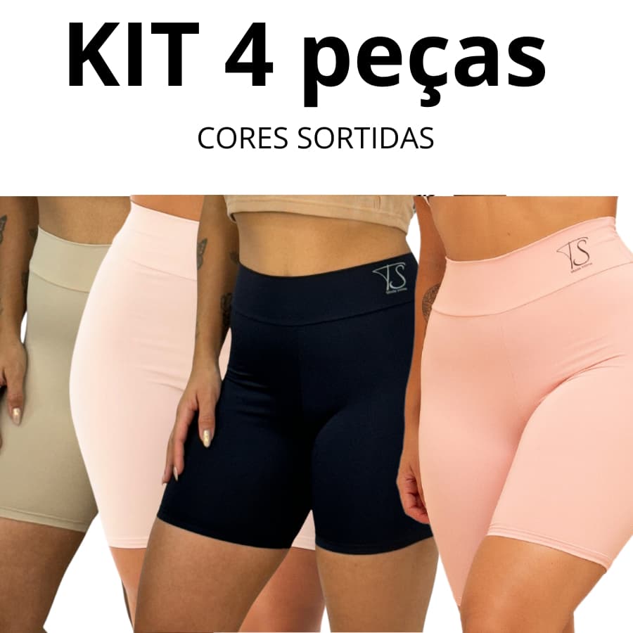 KIT 4 Anagua Short Segunda Pele Cos Alto Duplo Bermuda Intimo Modelador Lingerie Feminina