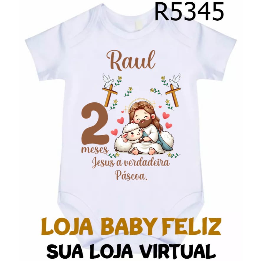 Body Bebê Páscoa Mêsversário R5345