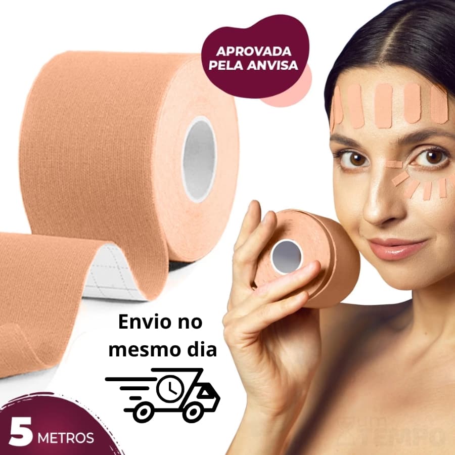 Fita Efeito Lifting Cuidado Facial 5 Metros Tape Anti Rugas