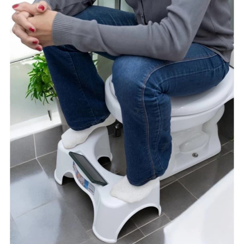 Banquinho Apoio de  Pés Para Vaso Sanitário Cócoras Branco