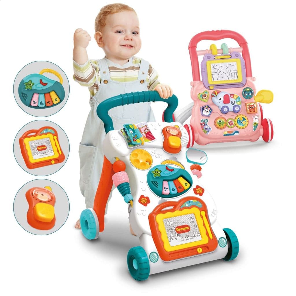 Andador Infantil Didático de Empurrar Brinquedo Educativo para Bebê Teclado Musical