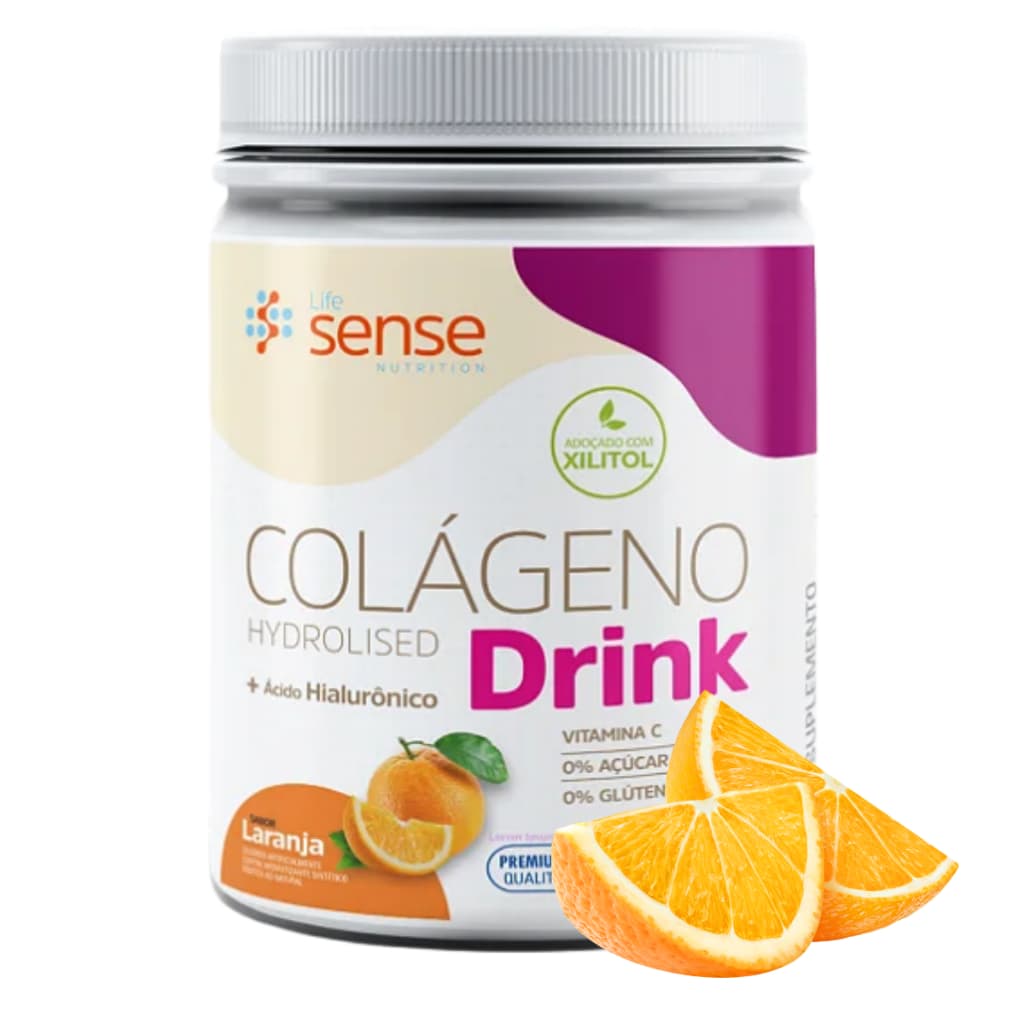 Colágeno Hidrolisado Drink + Ácido Hialurônico Pote 300g Pó - Life Sense Nutrition