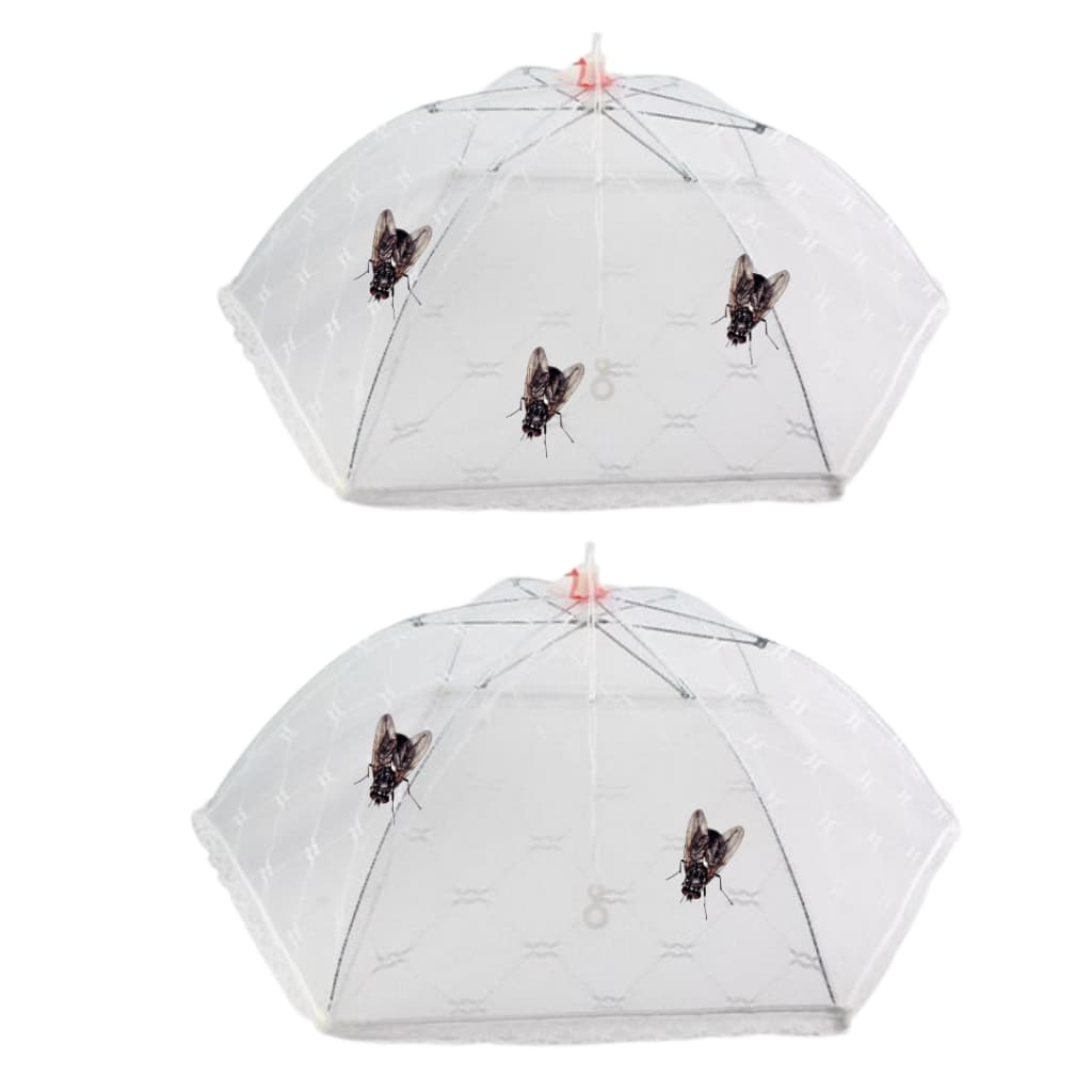 Kit com 2 Telas Protetoras para Alimentos de Tule 53cm Guarda-chuva para Alimentos