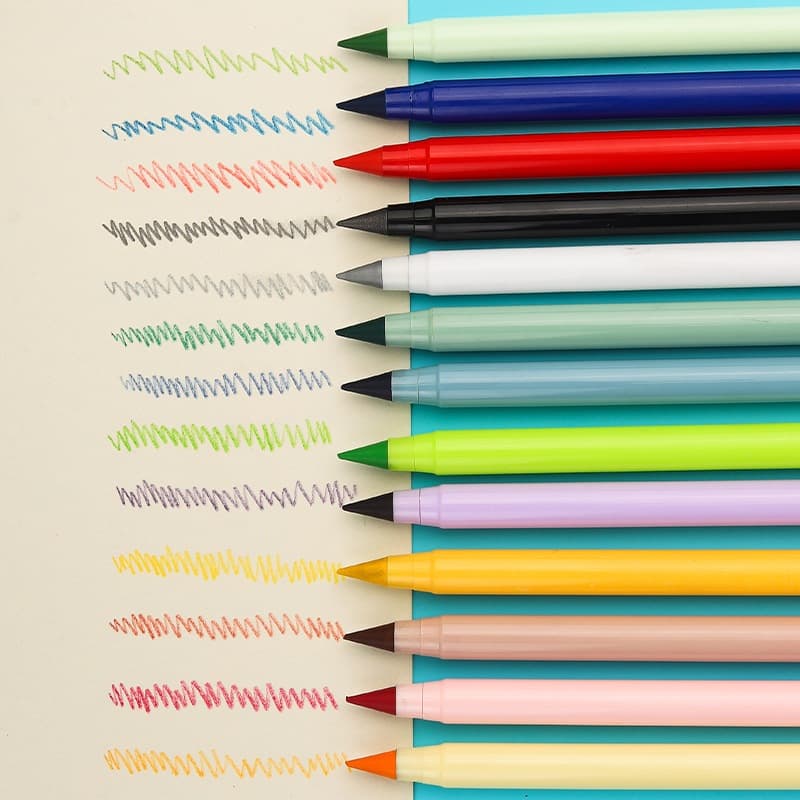 Kit 12 CORES Lápis Infinito COLORIDO Borracha  Escrita Eterna Criativo Não Pegajoso Sem Chumbo Escritório/Escola