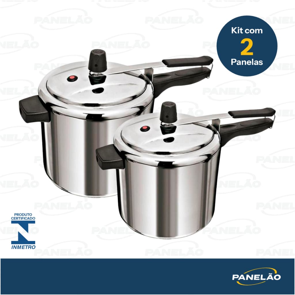 KIT COM 2 PANELAS DE PRESSÃO ASJ ALUMINIO POLIDA VÁRIOS KITS + ENVIO RÁPIDO