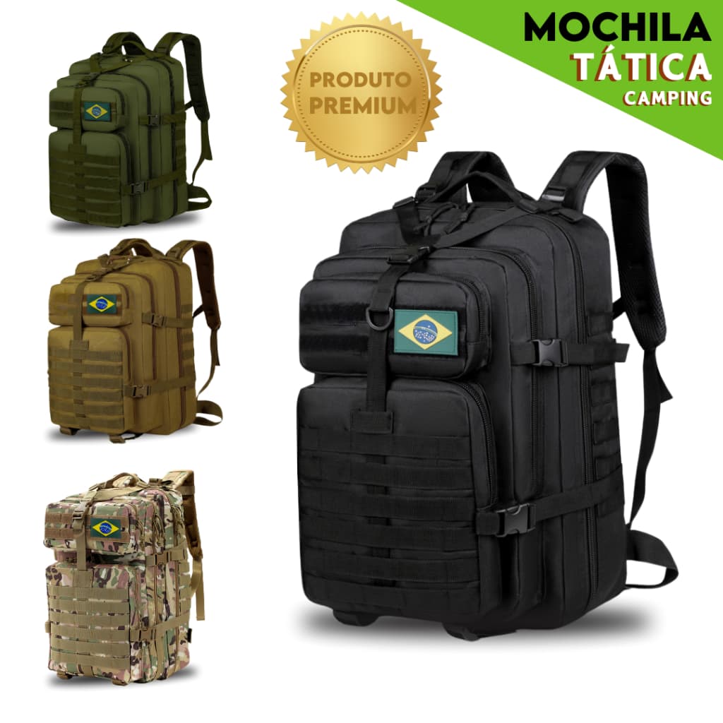 Mochila Militar Tatica Reforçada Impermeável 50 Litros Camping - Nosso Lar