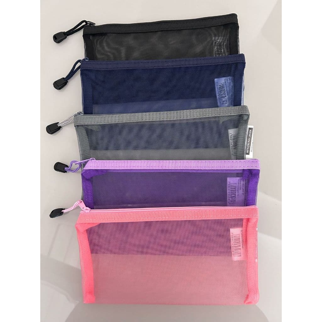 Estojo Porta Objetos de Nylon Com Zíper Necessaire Transparente Papelaria