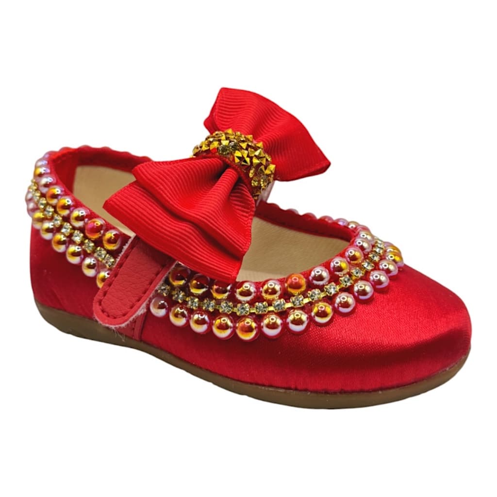 Sapatilha Infantil Branca De Neve Vermelha Vermelho Natal Meninas Temática Tema Fantasia