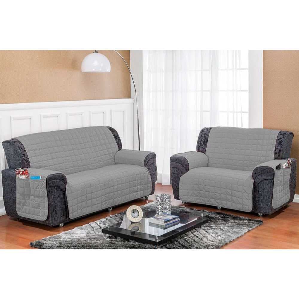 Kit Protetor De Sofá 2 E 3 Lugares com Bolso Capa de Sofa Matelado