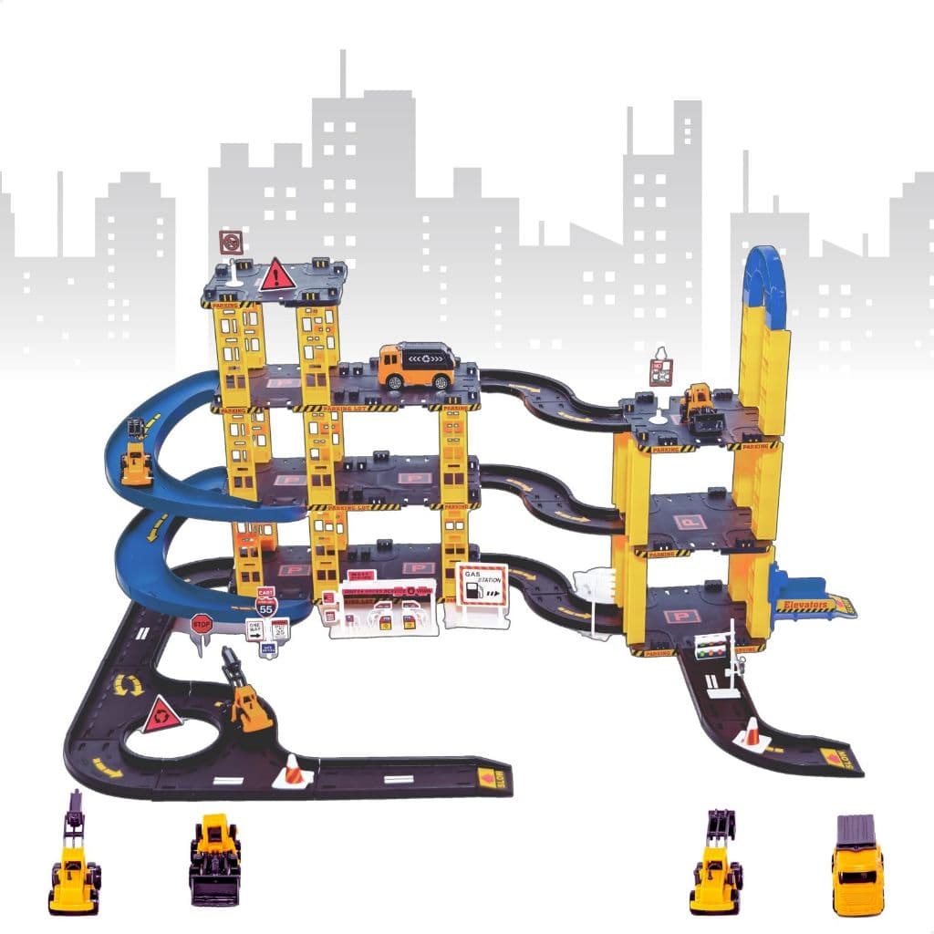 Pista de Carrinhos de Construção Brinquedo Infantil Corrida
