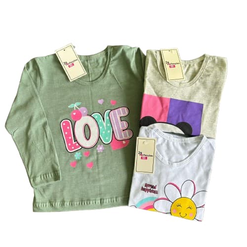 Camiseta Menina Infantil Blusa Juvenil Manga Longa 1 ao 14