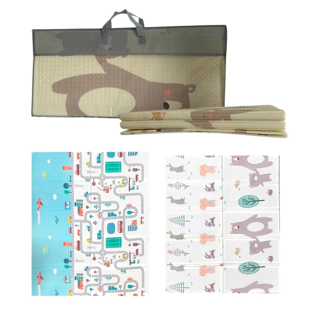 Tapete Tatame Infantil Emborrachado Dobrável Dupla Face Bebê Atividades Impermeável GIGANTE