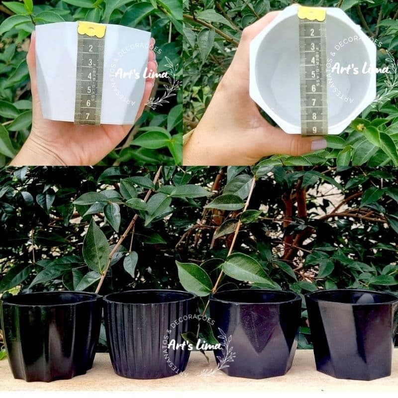 Kit 10/20 vasos decorativos cachepos texturados para cactos e suculentas maiores plástico reforçado tam 7x9