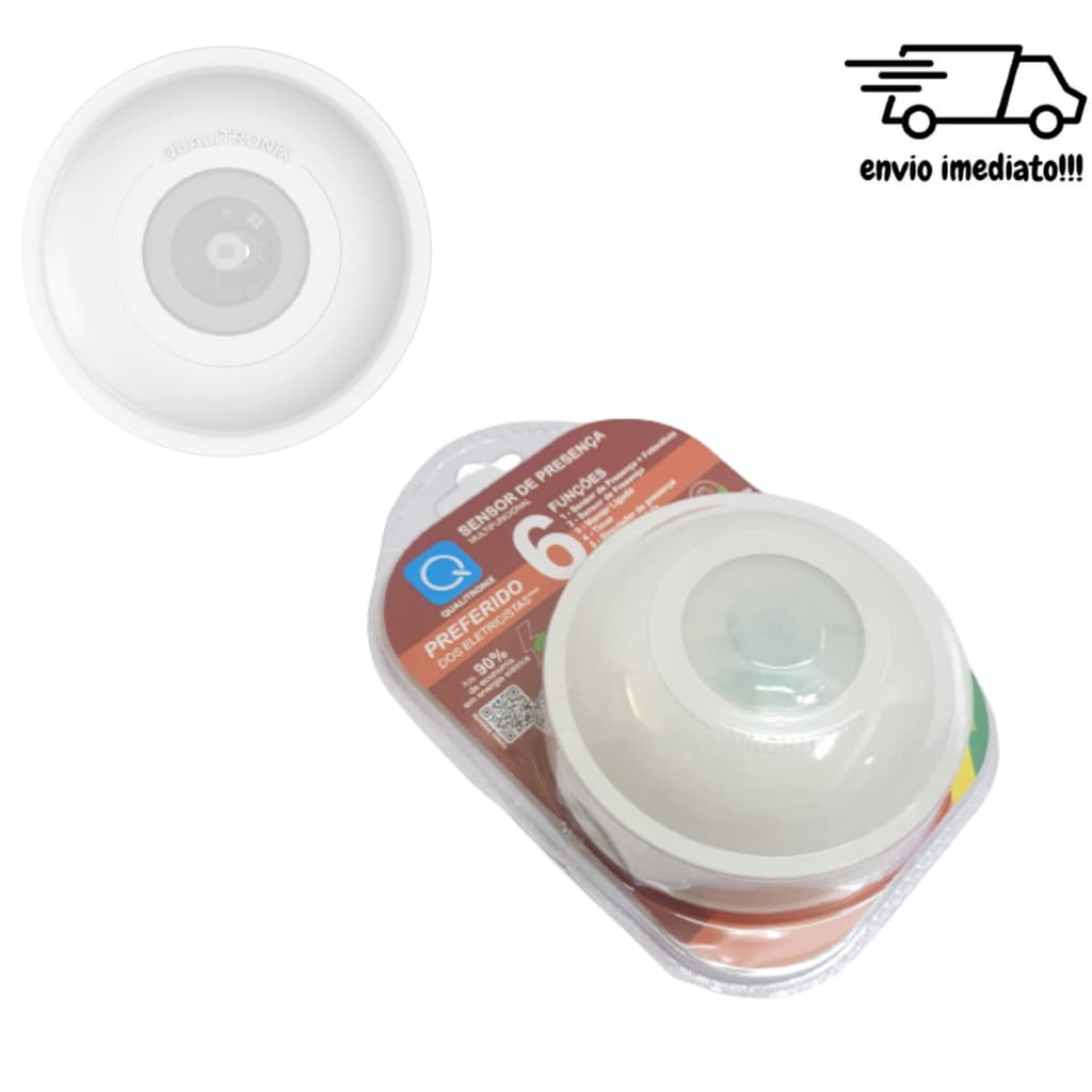 Sensor Detector de  Presença Com Fotocélula Para Lâmpada Embutir/Sobrepor Qa19m Qualitronix