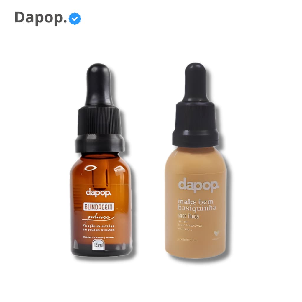 Kit Base Fluída Vegana Dapop Make Basiquinha + Blindagem Poderosa - Dapop