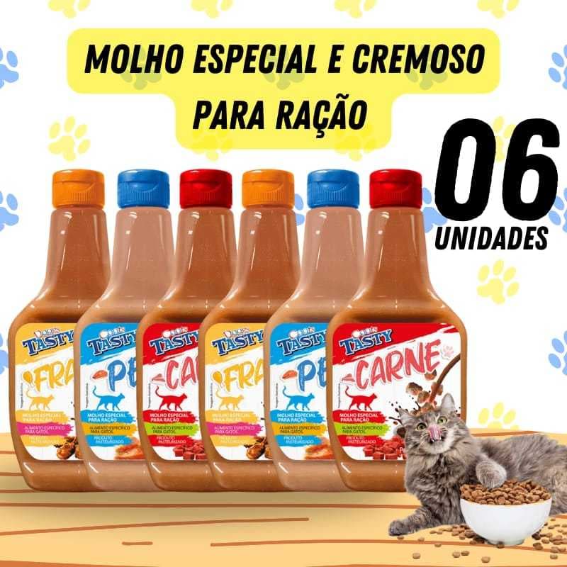 Molho Especial Para Ração Gato Cachorro - 250g Varios Sabores Doogs 6Un