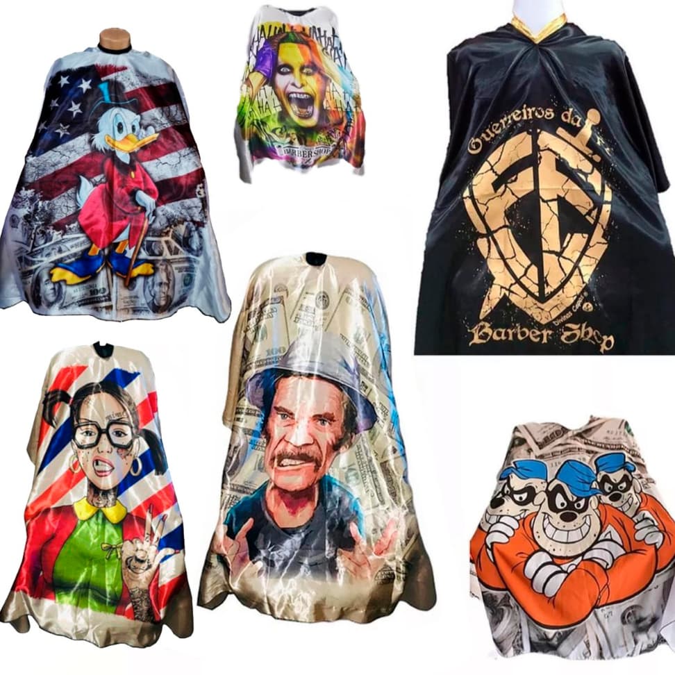 Capa de Barbeiro Com Zíper Em Cetim Premium Para Salão
