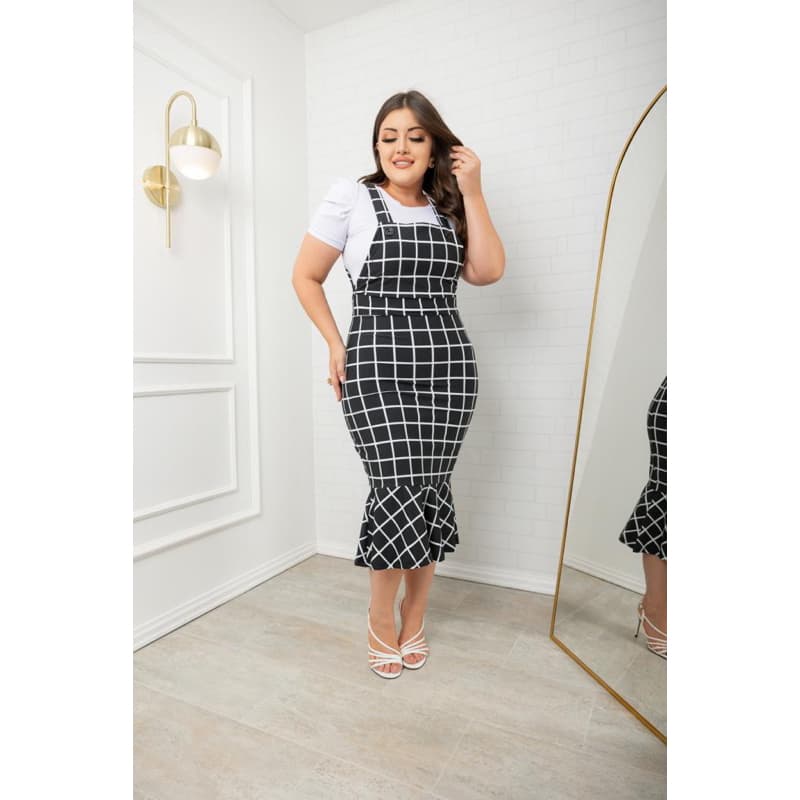 JARDINEIRA MODA FEMININA MODELO SEREIA MIDI MALHA SUPLEX PREMIUM FASHION