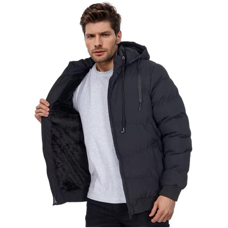 Jaqueta Puffer Bobojaco Masculino Pelunciado Impermeável Casaco Metalassê