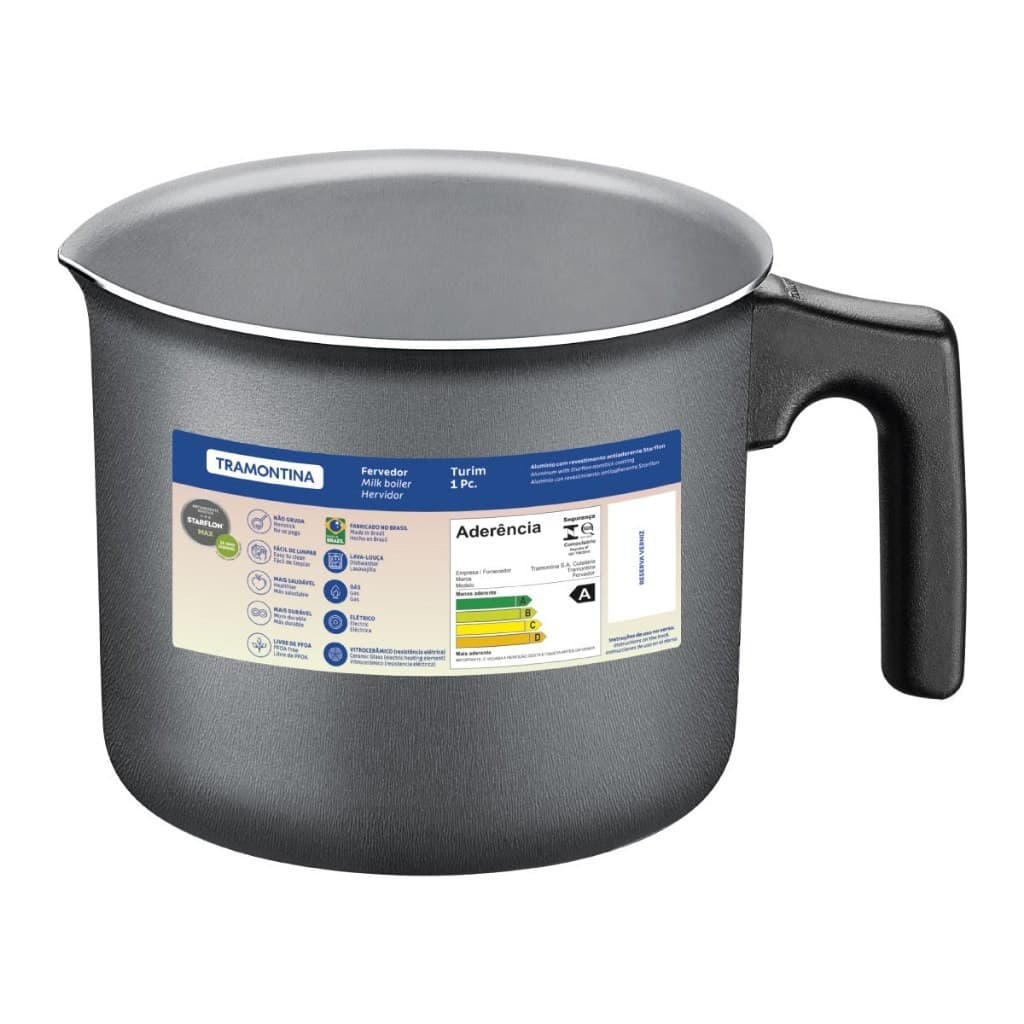 Leiteira Fervedor Canecão Tramontina Turim Alumínio Antiaderente CHUMBO1,7 Litros  Café  Chá Cozinha
