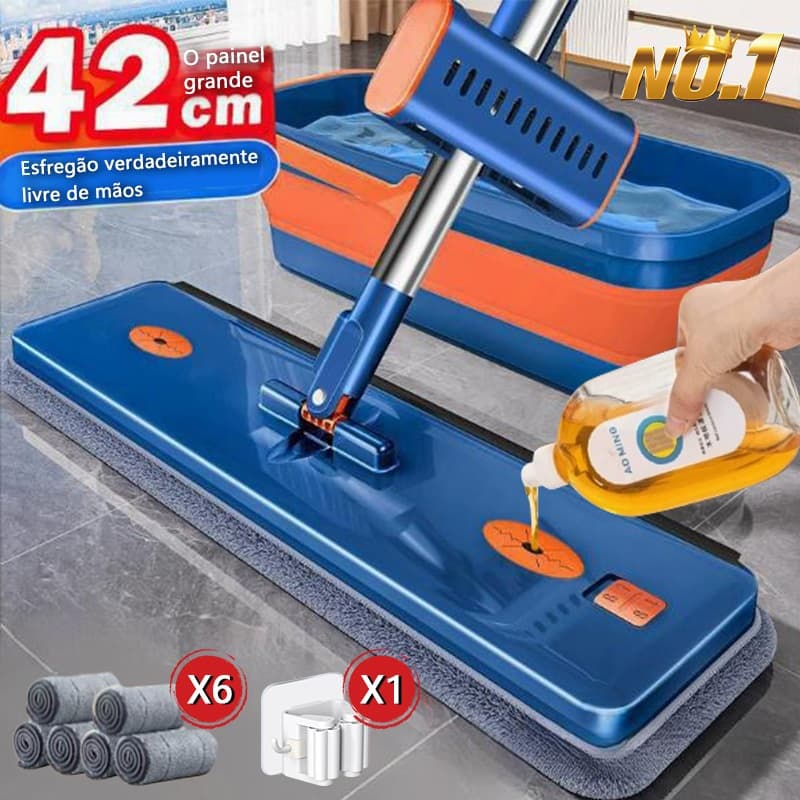 KIT 9  Conjunto De Esfregão E Balde Dobrável De Microfibra Com Raspador De Desaguamento S10