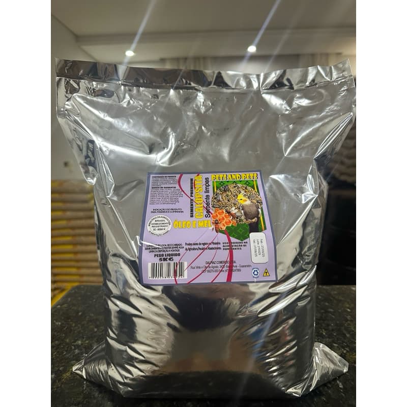 Ração Calopsitas Óleo e Mel 5kg Sementes Selecionadas Super Premium