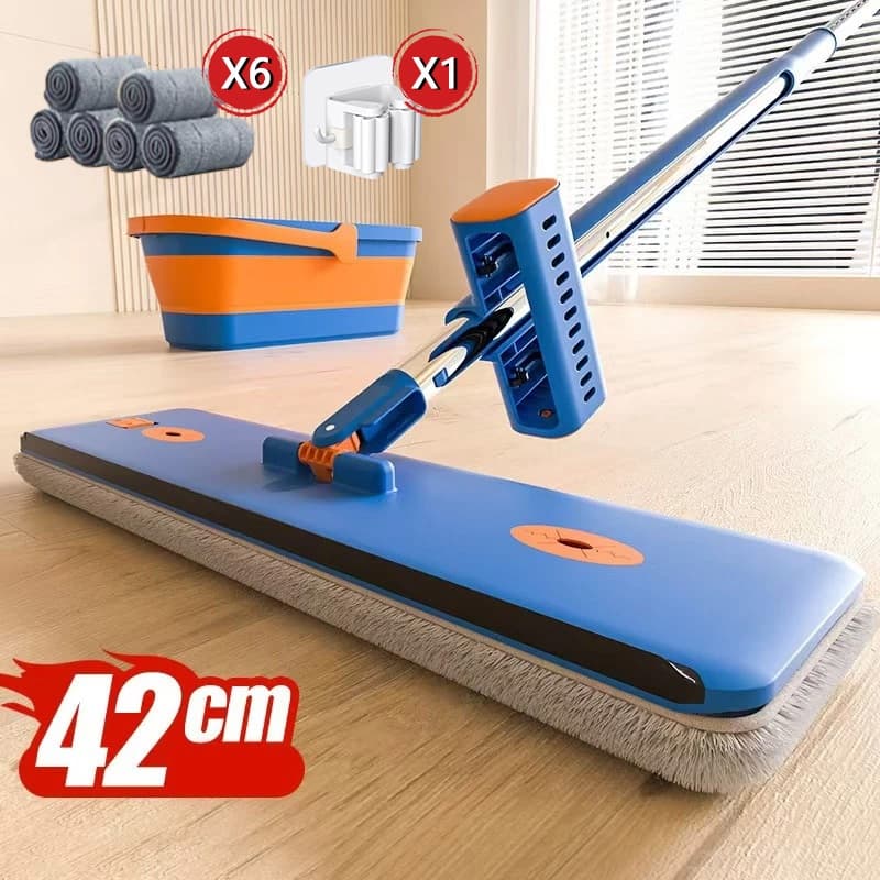 KIT 9 Conjunto De Esfregão E Balde Dobrável De Microfibra Com Raspador De Desaguamento -S10