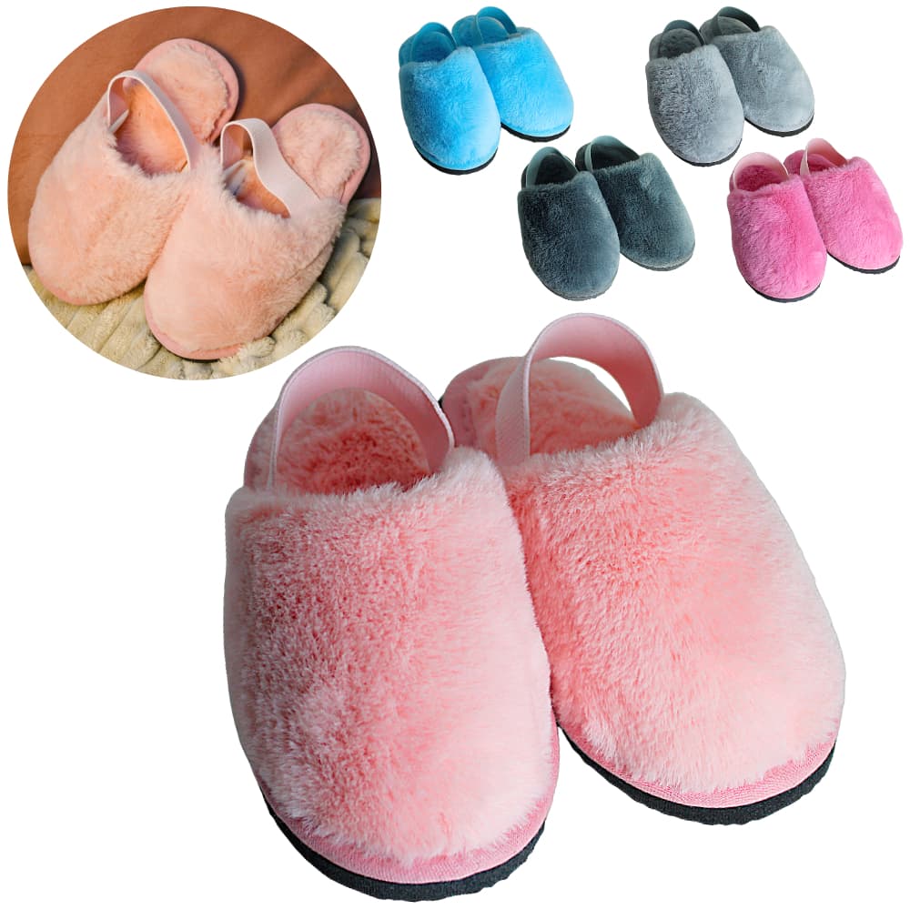 Pantufa Infantil Peluciada Chinelo Confortável Com Elástico Costurada