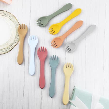 Talher De Silicone Garfo E Colher Infantil