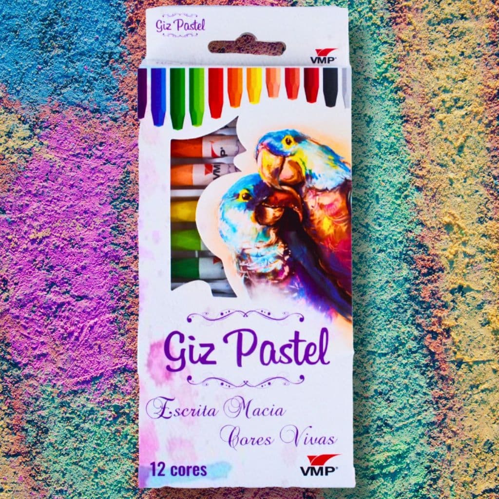Giz Pastel Seco 12 Cores Macio Escrita Macia Cores Vivas Desenho Colorir Arte Desenhar