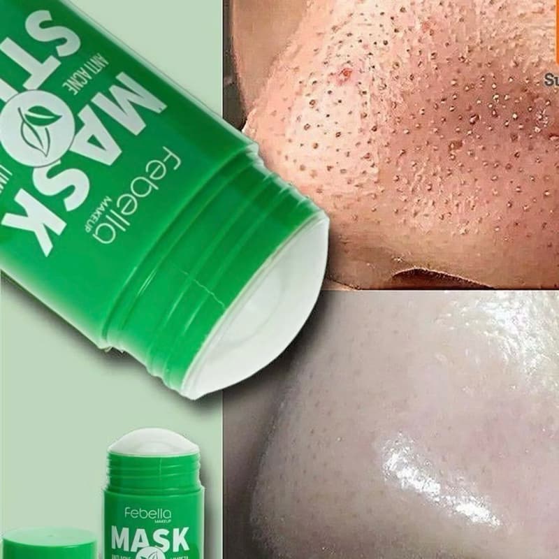 Máscara Chá Verde Remover de Cravos Anti-Acne Hidratante Beleza Pele Facial Clean Face Clareador Mask Stick FEBELLA BEST