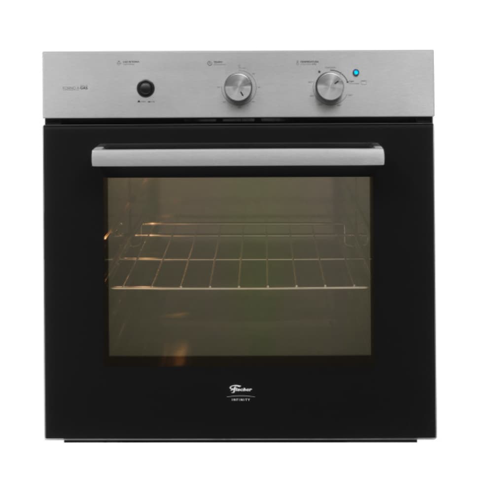 FORNO A GÁS DE EMBUTIR FISCHER INFINITY 78L COM GRILL INOX