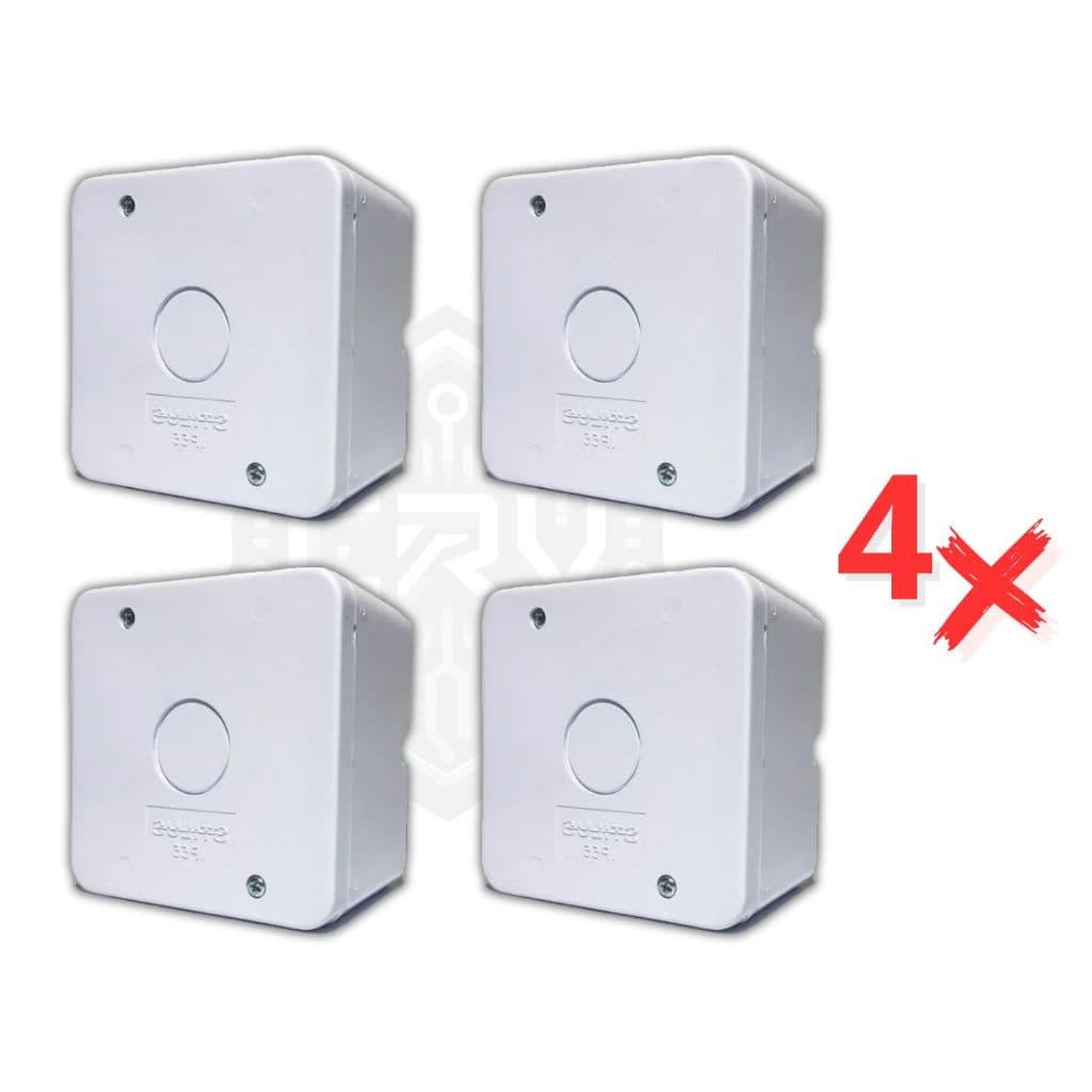 KIT 4 Caixa Plástica Organizadora de Proteção Câmera Parafuso C/ Vedação Stilus Simples Branca IP55