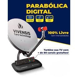 Kit Nova Parabolica Digital Vivensis Receptor VX10 Lnb KU Completo