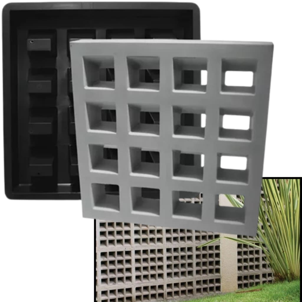Forma p Bloquete Elemento Vazado Anti Chuva 16 Furos Combogó Combosé 39x39x7